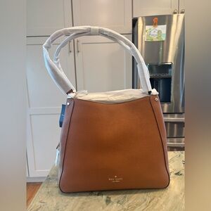 BRAND NEW — kate spade Pebbled Leather Shoulder Bag in Cognac